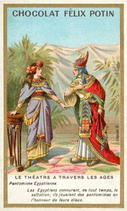 Ókori egyiptomi pantomim (chromolitho) alkotó: French School