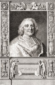André-Hercule de Fleury, Fréjus püspöke, 1653 1743. Francia bíboros és XV. Lajos főminisztere. Az 1908-ban megjelent Les Heures Libresből. alkotó: French School