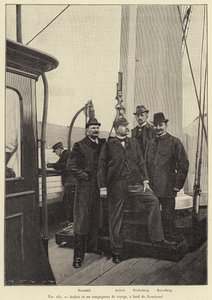 Andree és útitársai a Svensksund fedélzetén (metszet) alkotó: French School