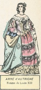 Ausztriai Anna, XIII. Lajos felesége (színes metszet) alkotó: French School