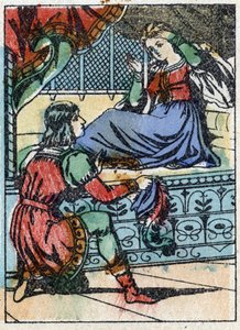 Névtelen illusztráció a „La belle au bois dormant”, Charles Perrault (1628-1703) francia író meséjéhez. Imaging Pellerin fametszete - Epinal, sd. 19. század vége. alkotó: French School