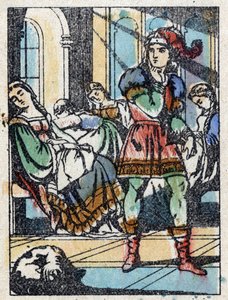 Névtelen illusztráció a „La belle au bois dormant”, Charles Perrault (1628-1703) francia író meséjéhez. Imaging Pellerin fametszete - Epinal, sd. 19. század vége. alkotó: French School