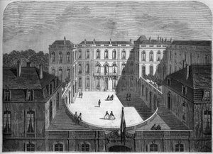 Építészet: kilátás a Caisse des depots et consignations szállodájára (18-19. század), Párizs alkotó: French School