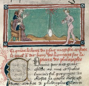 Arisztotelész (Kr. e. 384-322) és a Filozófusok Köve, okkult szövegek gyűjteményéből alkotó: French School