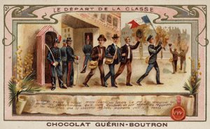 Katonai kadétok, akik az akadémia elvégzése után csatlakoznak ezredükhöz (chromolitho) alkotó: French School