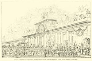 A császár és a császárné érkezése a Tuileries-kertbe, esküvőjük napján, 1810. április 2-án alkotó: French School