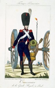 A királyi gárda tüzére ágyúval, a Troupes Francaises-tól, kocsma. Chez Basset, Párizs, 1790 körül alkotó: French School