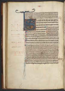 Arundel 84, f.33v, díszített S iniciálé (vellum) alkotó: French School