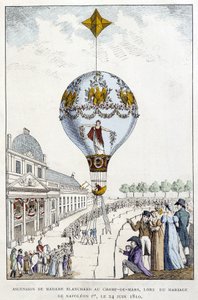 Madame de Blanchard mennybemenetele a Champs-de-Mars-ra, Napóleon esküvőjén június 1-én, június 24-én alkotó: French School