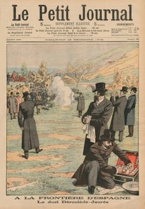 A spanyol határon, párbaj Paul Deroulede és Jean Jaures között, illusztráció a Le Petit Journalból, Supplement illustre, 1904. december 18.