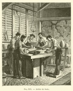 Tömegműhely (metszet) alkotó: French School