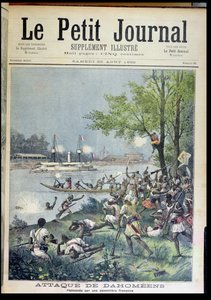 Támadás Dahomey falusi lakosai ellen, a Le Petit Journalból, 1892. augusztus 20.