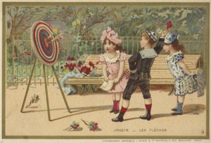 Au Bon Marche kártyák gyermekjátékokkal alkotó: French School