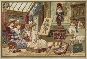 Au Bon Marche kártyák gyermekjátékokkal alkotó: French School