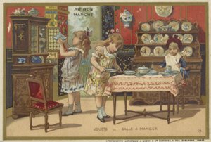 Au Bon Marche kártyák gyermekjátékokkal alkotó: French School