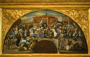 Halak árverése a párizsi Les Halles-ban (festmény vászonra) alkotó: French School