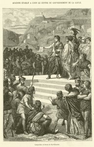 Augustus megalapítja Lyonban a galliai kormány központját (metszet) alkotó: French School