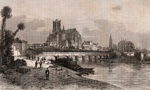 Auxerre – Bourgogne-Franche-Comte – V.A. Malt-Brown „La France illustrée: földrajz, történelem, statisztikai igazgatás” című metszete. 1884 alkotó: French School