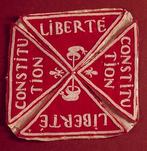 Az első Francia Köztársaság „Liberte Constitution” jelvénye alkotó: French School