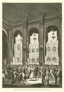 Jelmezbál, amelyet a város adott, XVI. Lajos alatt, 1782. január 23-án alkotó: French School