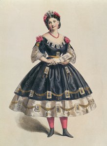 Bálruha fényképes cartes de visite díszítéssel, 1860 körül