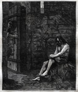 XIII. Lajos által a Bastille-ban bebörtönzött Balufeau – XIII. Lajos (1601-1643) megelégelte, hogy Jacques Baloufeau, dit de Saint-Angel (Szent Angyal) a Bastille-ba helyezte – „Paris a travers les centuries”-ban. alkotó: French School