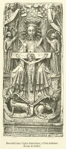 Dombormű a Saint-Ouen templomban, Pont-Audemernél (metszet) alkotó: French School