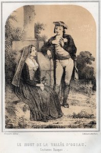 Baszk kosztümök – Az Ossau-völgy némája – MORING MICHEL „Les soirees de mon uncle souvenirs et recits de voyages” metszete – 19. század vége alkotó: French School