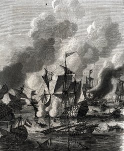 A lagosi csata tengeri csata volt a kilencéves háború alatt 1693. június 27-én (metszet) alkotó: French School