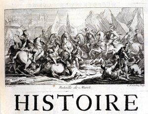Muret-i csata 1213. szeptember 12-én – Joseph Vaissete „Languedoc általános történetében”, Párizs alkotó: French School