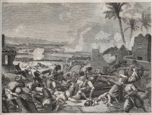 Sediman csata – csata a Louis Charles Antoine Desaix tábornok (1768-1800) által irányított francia hadsereg és Mourad Bey (1750-1801) mameluk hadserege között, október 7. alkotó: French School