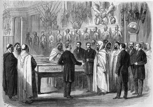 Ben Mahi Ed Din Abd El Kader (Abd El-Kader) (1808 - 1883) Algériai emír július 18-án látogat a Tüzérségi Múzeumba alkotó: French School