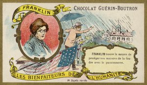 Benjamin Franklin amerikai tudós, feltaláló és politikus (chromolitho) alkotó: French School