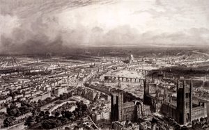 London madártávlatából, 1840-55 körül alkotó: French School