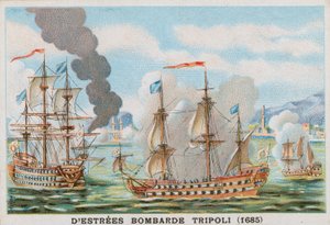 Jean II dEstrees, Franciaország admirálisa Tripoli bombázása, 1685 alkotó: French School