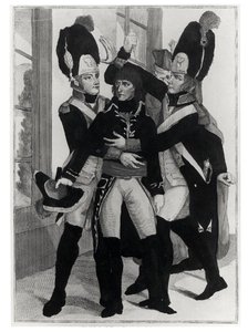 Bonaparte (1769-1821) két gránátos védelmében a St.Cloud-i ülésszak alatt, 19 brumaire an 8 (1799. november 10.), 1800 körül. alkotó: French School
