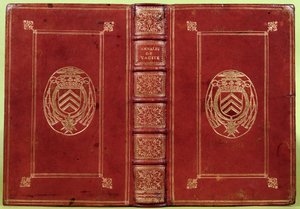 A Tacitus Annals könyvborítója Armand-Jean du Plessis, Richelieu bíboros (1585-1642) címerével (vörös bőr és arany) alkotó: French School