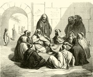 Boáz megveszi Noémi mezőjét (metszet) alkotó: French School
