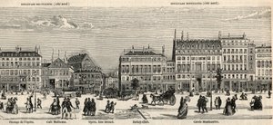 Boulevard des Italiens és Boulevard Montmartre - Cafe Mulhouse - Cercle Montmartre - Jockey klub - Edmond Texier 1852-es gravírozása „Tableau-de-Paris”-ban - alkotó: French School
