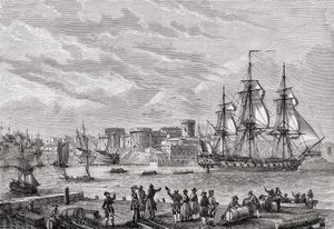 Brest 1791-ben, Le Breton metszete, Louis Blanc (1811-82) "Histoire de la Revolution Francaise" című művéből alkotó: French School