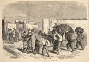 Zöldségek behozatala a külvárosból, illusztráció Cassells: A Franciaország és Németország közötti háború története, 1870-1871 alkotó: French School