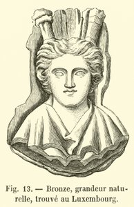 Bronz, természetes méret, Luxemburgban találták (metszet) alkotó: French School