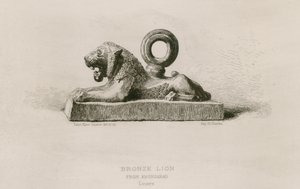 Bronz oroszlán, Khorsabadból, Louvre (metszet) alkotó: French School