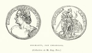Caradosso Donato Bramante olasz reneszánsz építész bronz portréérme, c1506 (metszet) alkotó: French School