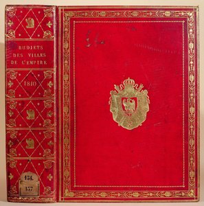 A Francia Birodalom városainak költségvetése, Bonaparte Napóleon (1769-1821) címerével bekötve 1810 (piros marokkói bőr és arany) (lásd még: 165117) alkotó: French School