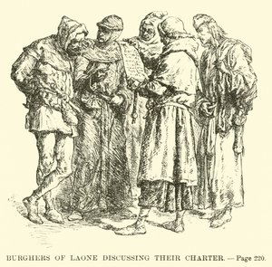 Bürger von Laon diskutieren über ihre Charta von French School