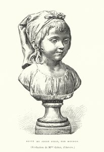 Egy fiatal lány mellszobra, Jean-Antoine Houdon francia szobrász, 18. század vége vagy 19. század eleje (metszet) alkotó: French School