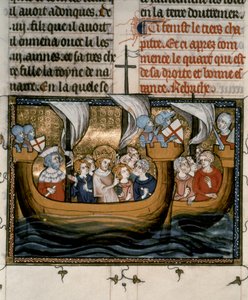 Hetedik keresztes hadjárat: IX. Lajos elindul a hetedik keresztes hadjáratra (1248-54). alkotó: French School