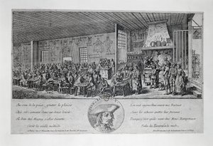 Cabaret du Tambour Royal, Jean Ramponneau (1724-1802), metszet. Franciaország alkotó: French School