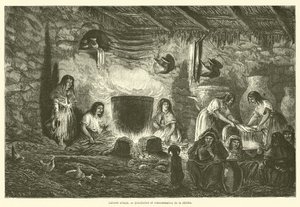 Városi kabaré, Chicha lepárlása és fogyasztása (metszet) alkotó: French School